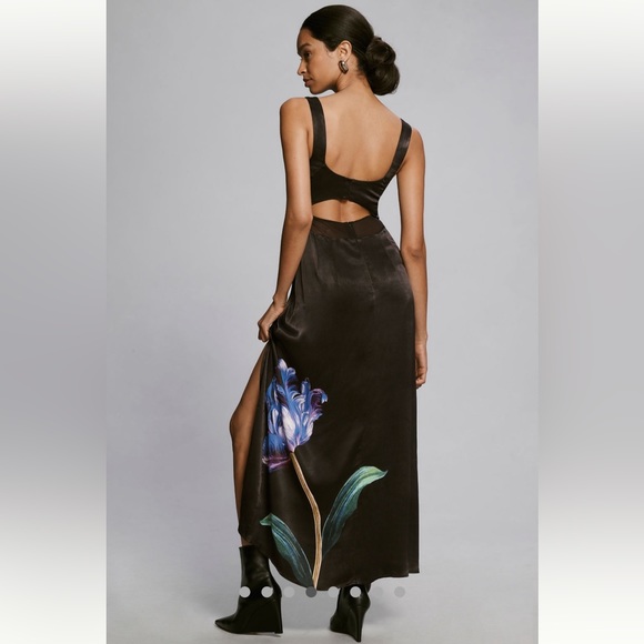 🌟LAST ONE🌟 ANTHROPOLOGIE NWT SLEEVELESS FLORAL SLIM MAXI DRESS Size 6. - Picture 5 of 13